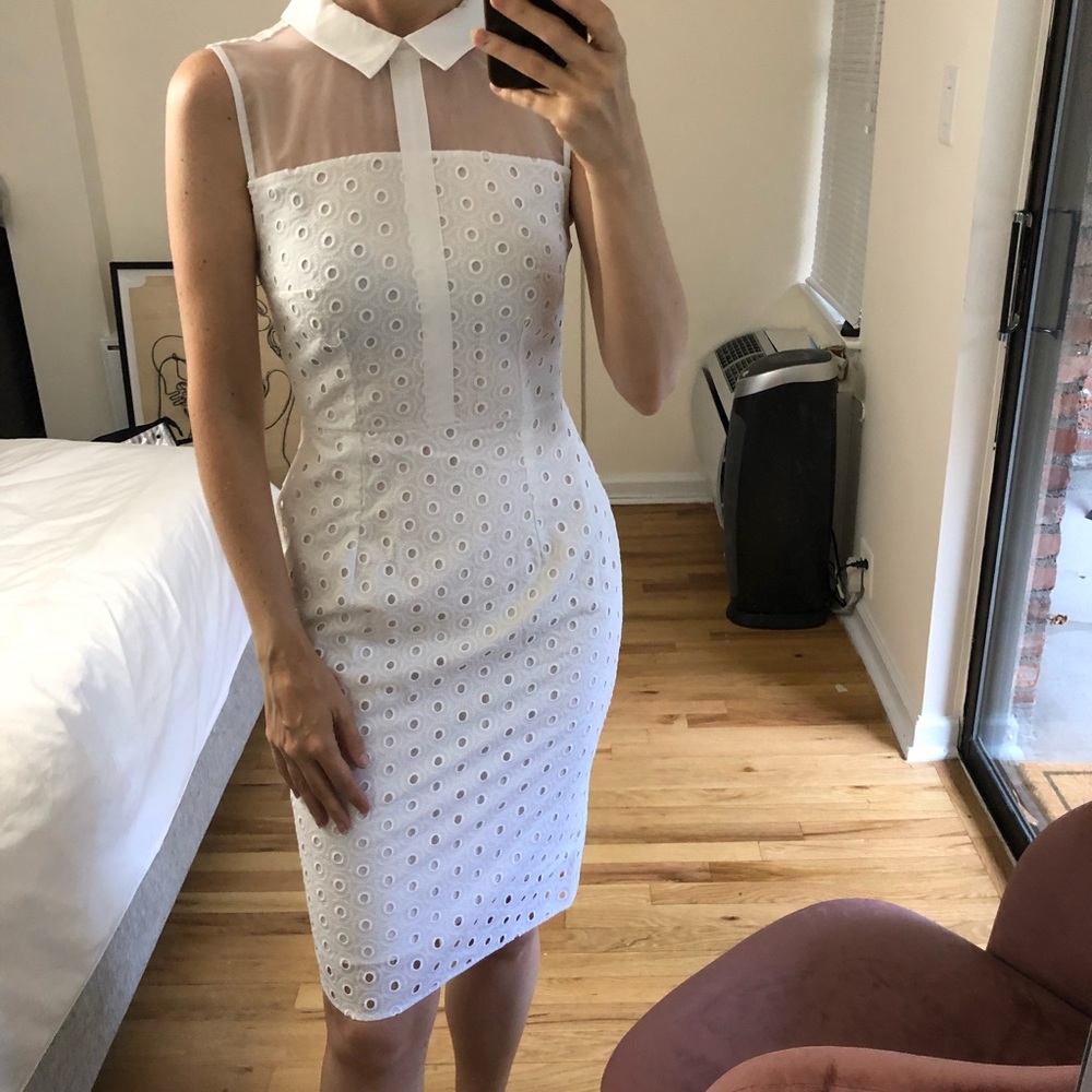 Dorothy Perkins White broderie collar dress 0